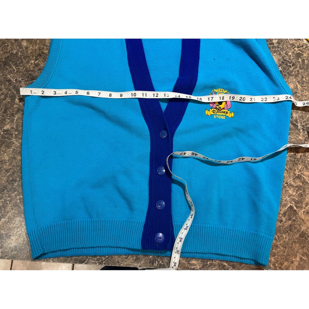 Vintage Disney Store Cast Member Blue V-Neck Sweater Vest Disney Imagemaker 90s - Picture 10 of 10